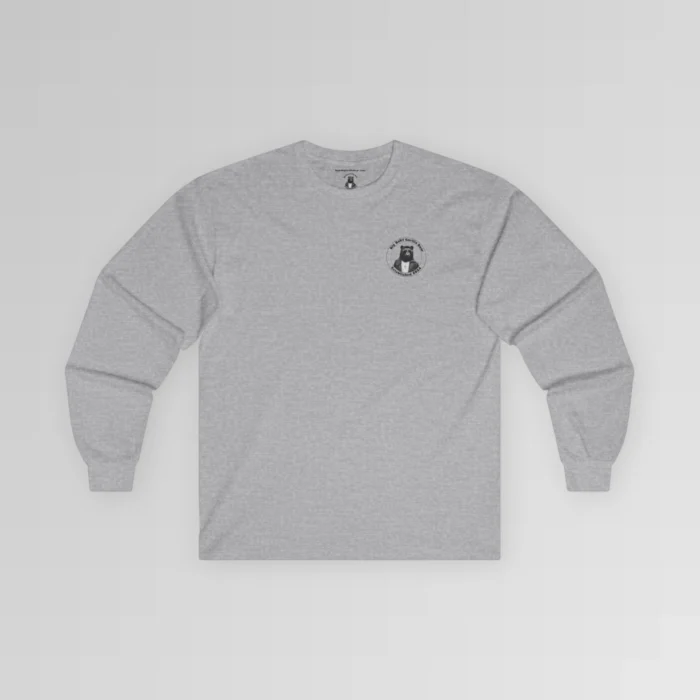 Sport Grey, Long Sleeve Tee with the Big Baby Gorilla Bear Logo on the front left breast of the shirt.